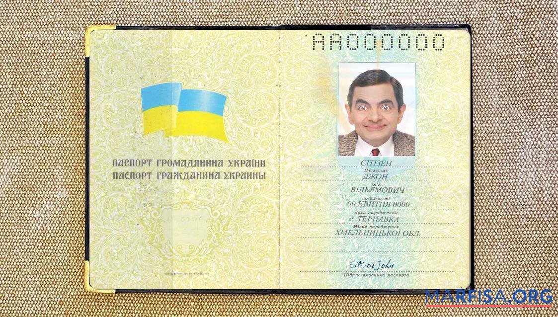 Printable Ukraine pass 1992 2016 photo look template